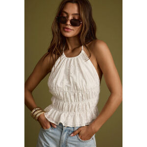 12th Tribe Lily White Halter Top Size SS
